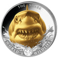 PRESALE - 2026 Congo World's Wildlife Shark Gold Gilt 1 oz Silver Coin