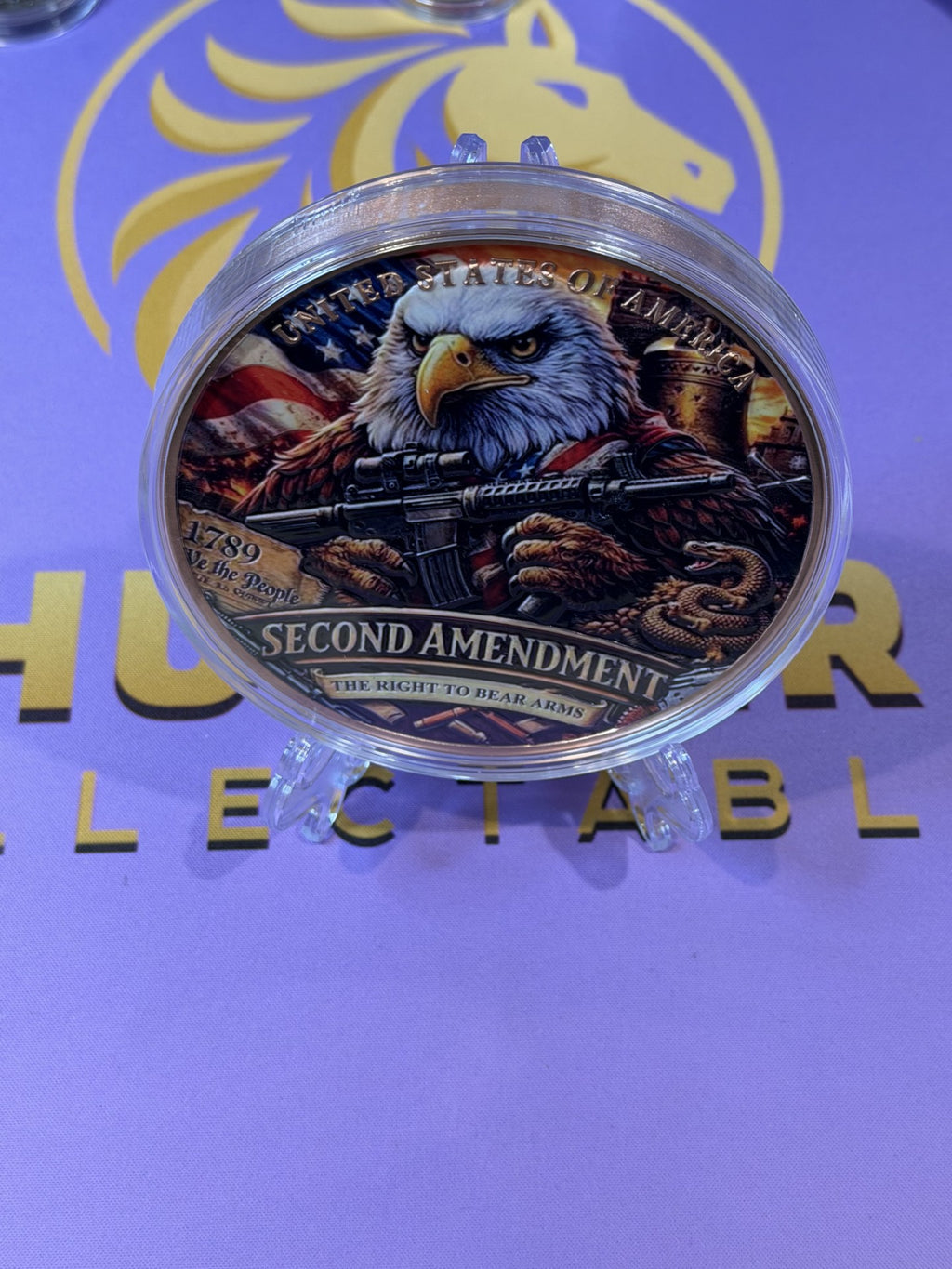 Second Amendment – 1 Kilo .999 Fine Copper High Relief Medal with Full Color UV