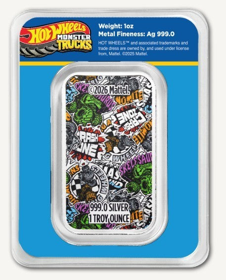 PAMP 1 oz Silver Hot Wheels™ Monster Truck Colorized Bar