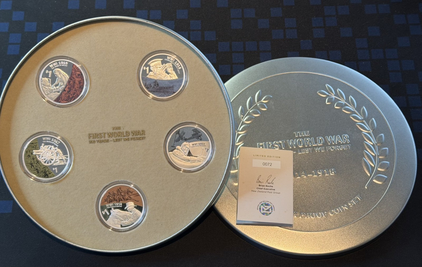 New Zealand - 2014-2018 - ANZAC Silver Coin Set - World War 1 Five Year Set