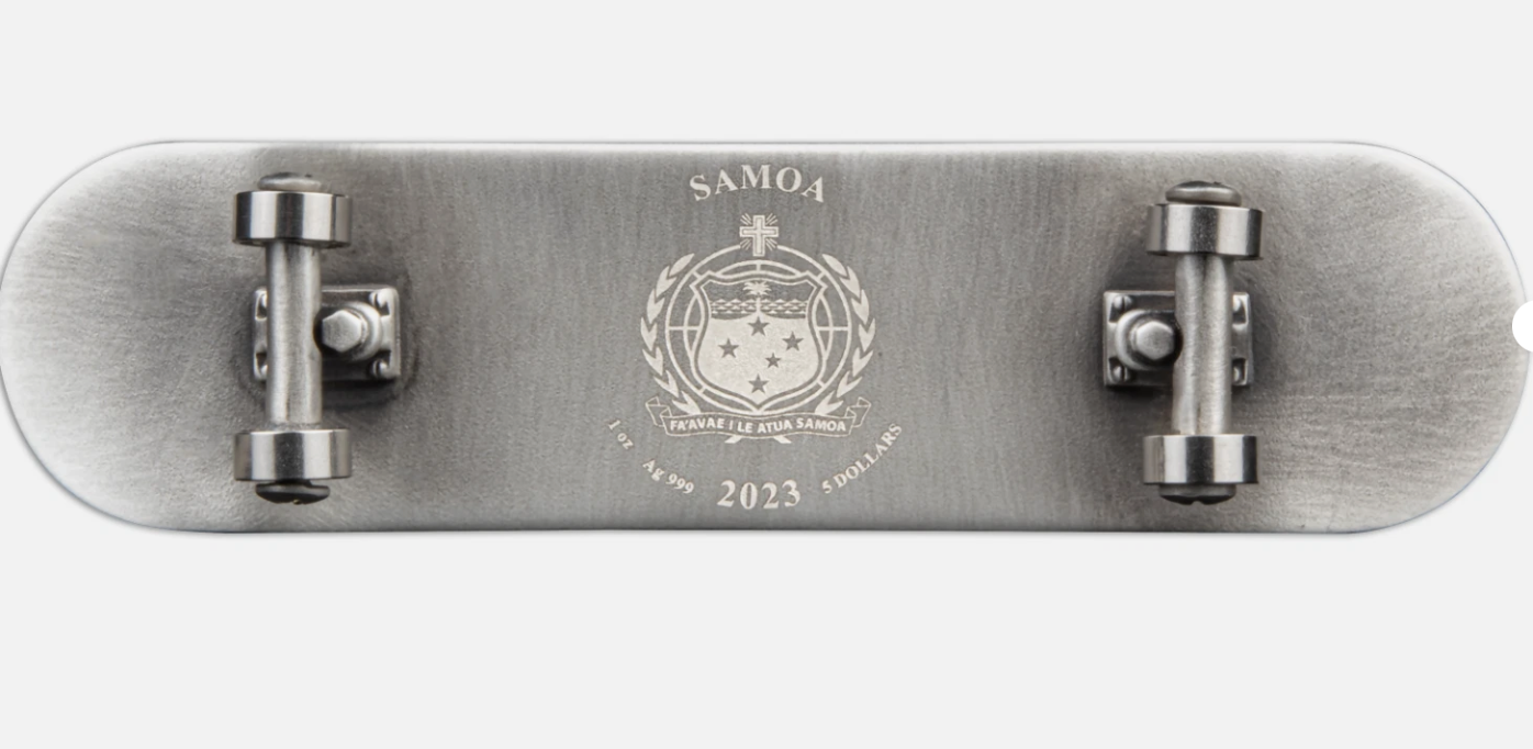 Skateboard 2023 $5 1oz Silver Antique Coin