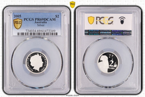 2005 Fine Silver Proof Two Dollar $2 Coin PCGS PR69DCAM