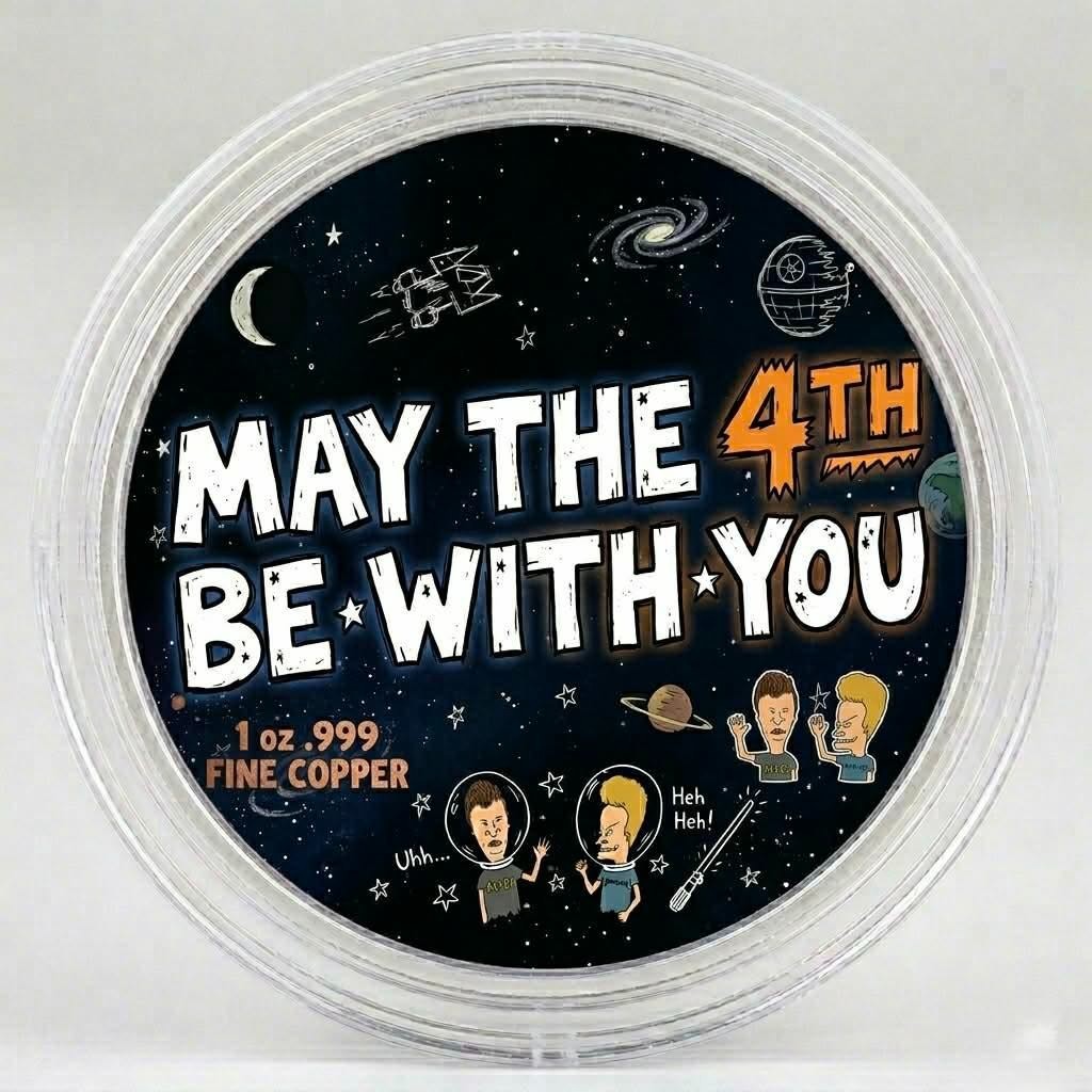 1 oz 999 copper round - Beavis and Butthead  - May the 4th be with you!!