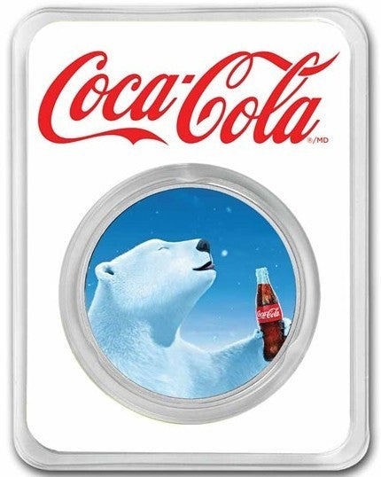 Coca-Cola® 1 oz Silver Polar Bear Colorized Round