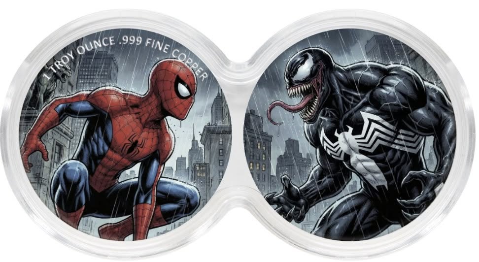 DuoStack™ Spider-Man vs Venom – Colorised 2×1oz Copper Coin Set (Limited Edition)