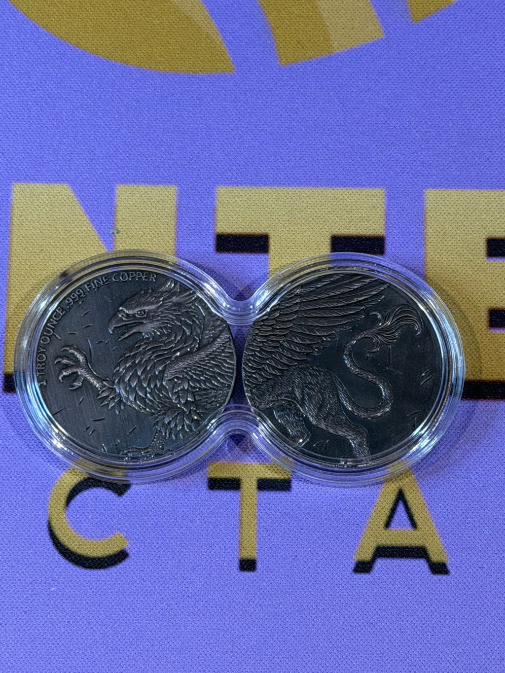 2 x 1 oz Griffin .999 Copper Medal in Infinity Capsule