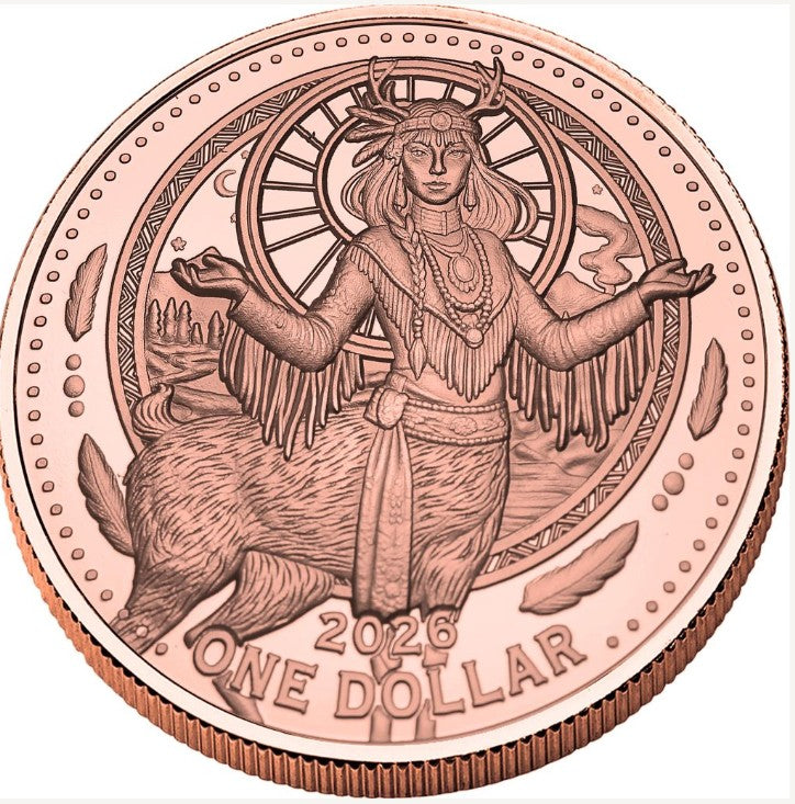 26 MESA GRANDE “DEER WOMAN” 5 oz COPPER COIN