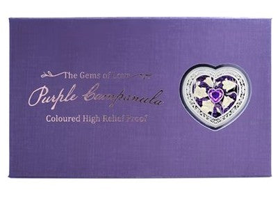 PURPLE CAMPANULA Gems of Love 1 Oz Silver Coin 1$ Samoa 2026