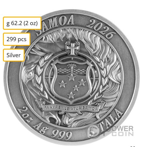 JOURNEYING STEED 2 Oz Silver Coin 5$ Samoa 2026