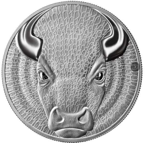 2026 Bull 1oz Silver Proof Coin - 1000 satoshi