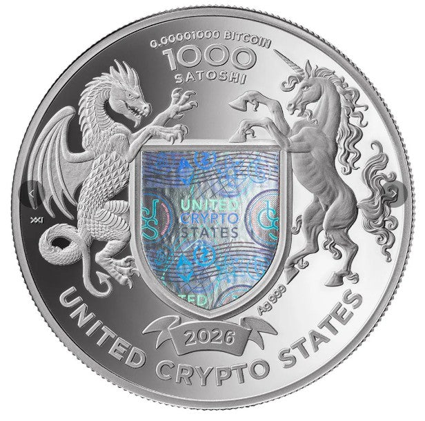 2026 Bull 1oz Silver Proof Coin - 1000 satoshi