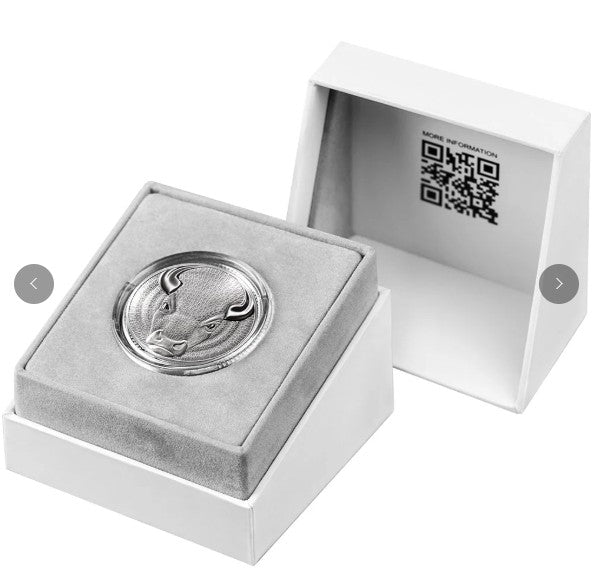 2026 Bull 1oz Silver Proof Coin - 1000 satoshi