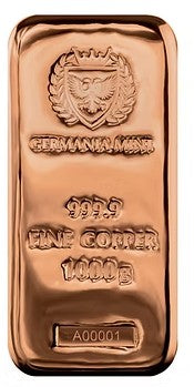 1 x Germania Mint -1000g Copper 999.9 Cast Bar