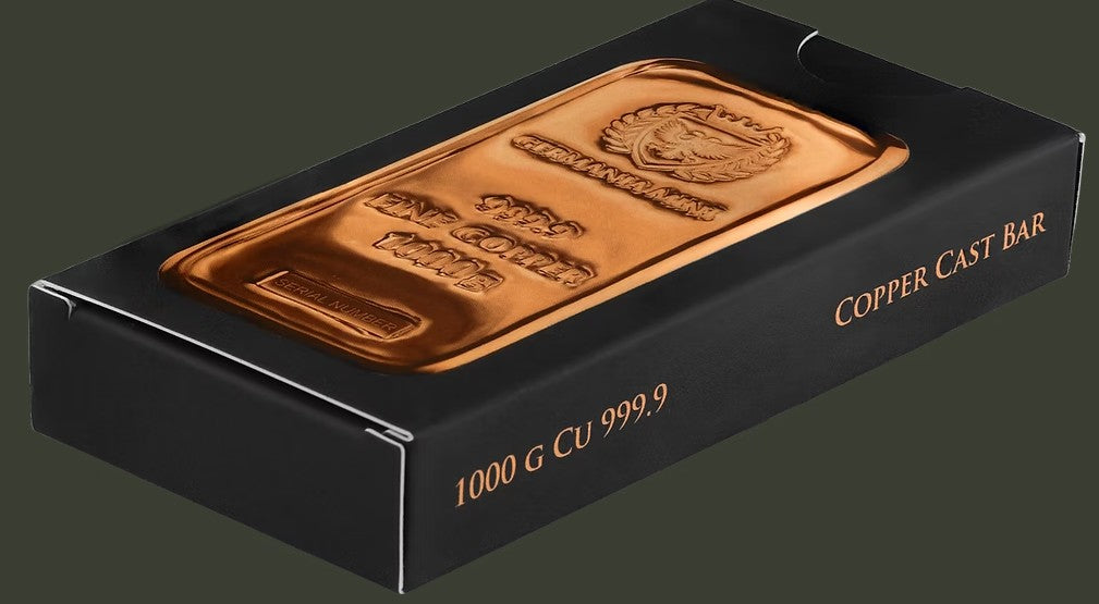 1 x Germania Mint -1000g Copper 999.9 Cast Bar