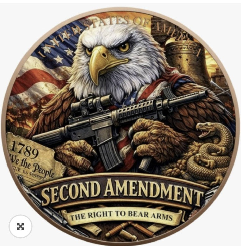 Second Amendment – 1 Kilo .999 Fine Copper High Relief Medal with Full Color UV