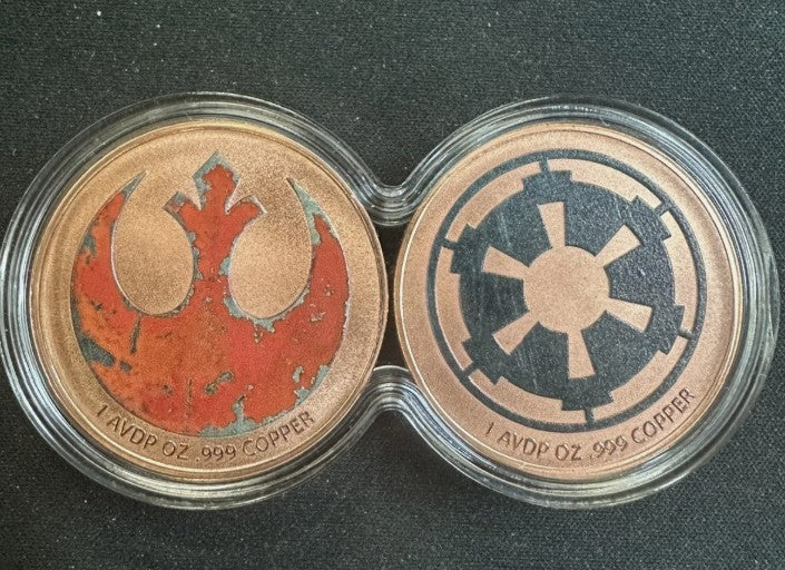 2 x 1 oz Copper Coin Star Wars Republic vs Resistance Infinity Capsule