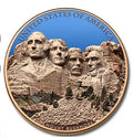 Mount Rushmore 1 Kilo Colorized Copper Round (New in Capsule)