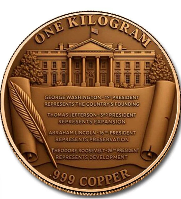 Mount Rushmore 1 Kilo Colorized Copper Round (New in Capsule)