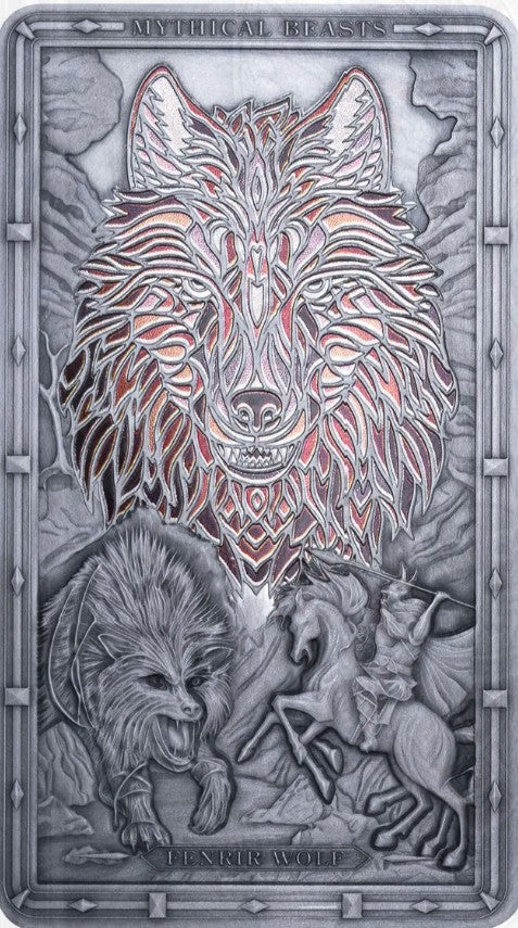 Mythical Beasts 2026 $5 Fenrir Wolf 2oz Silver Antique Coin