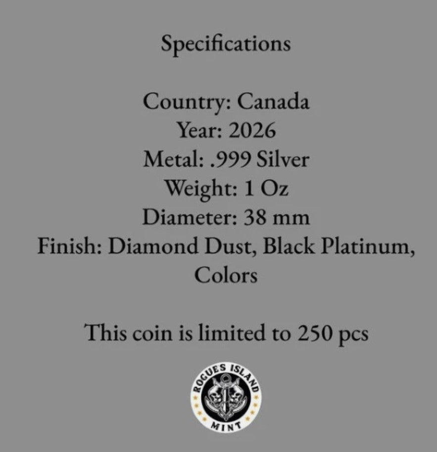 2026 Canada Maple Leaf Triple Black Diamond Edition 1 oz .999 Silver Coin