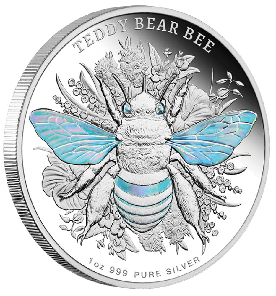 Teddy Bear Bee 1oz Silver Proof Hologram Coin