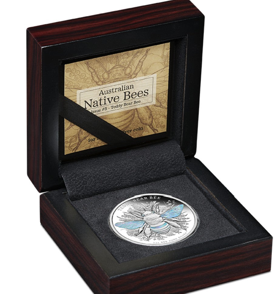 Teddy Bear Bee 1oz Silver Proof Hologram Coin