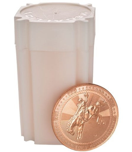 20 x Scottsdale 1oz 999 Copper Bullion Round's - Cowboy Coin With Buffalo Privy