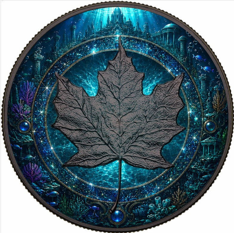 PRESALE ONLY - 2026 Maple Leaf Water Elemental Realms Diamond Dust 1 oz Silver Coin