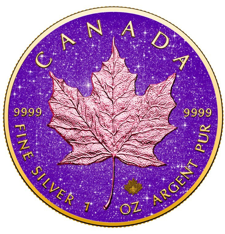 PRESALE ONLY - 2026 Canada Maple Leaf Royal Amethyst Edition 1 oz Silver Coin