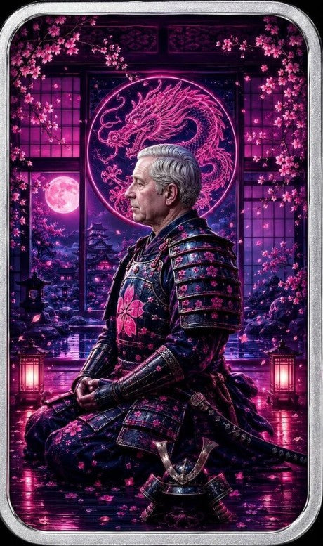 PRESALE ONLY - 2026 Australia Samurai of the Cherry Blossom Dragon 1 oz Silver Coin Bar