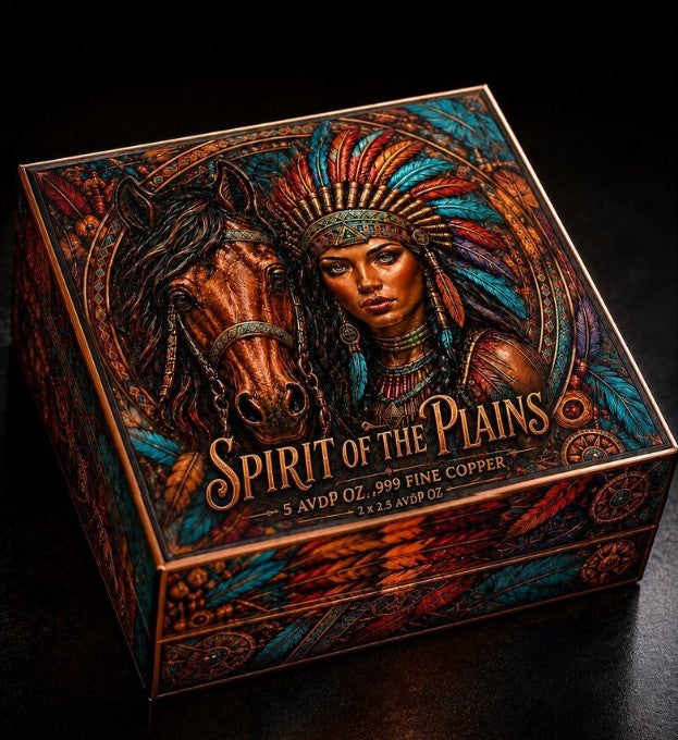 PRESALE ONLY Spirit of the Plains 2x2.5oz Shape Copper Bar