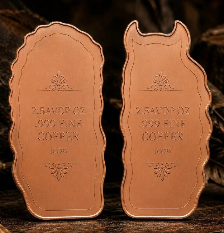 PRESALE ONLY Spirit of the Plains 2x2.5oz Shape Copper Bar
