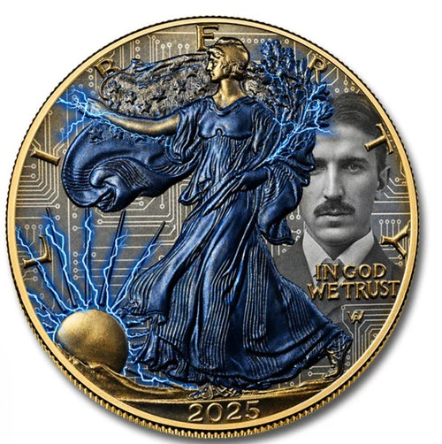 2025 American Silver Eagle – 1oz Tesla Colorized