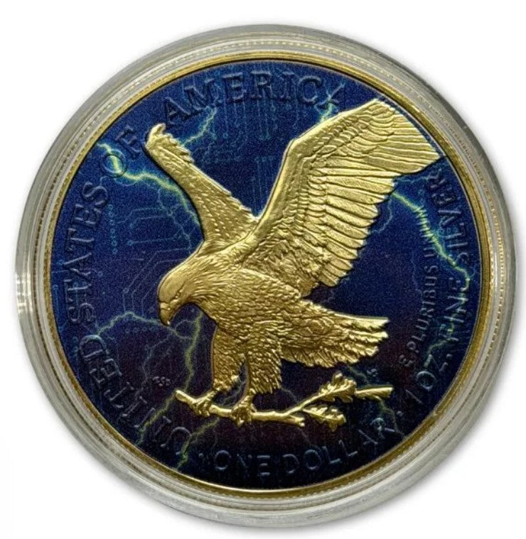 2025 American Silver Eagle – 1oz Tesla Colorized