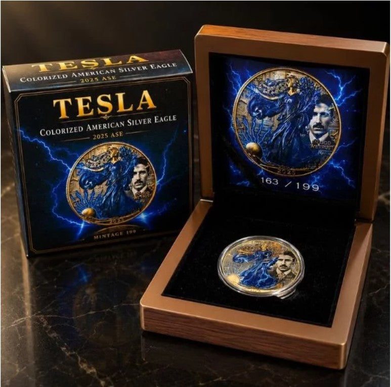 2025 American Silver Eagle – 1oz Tesla Colorized