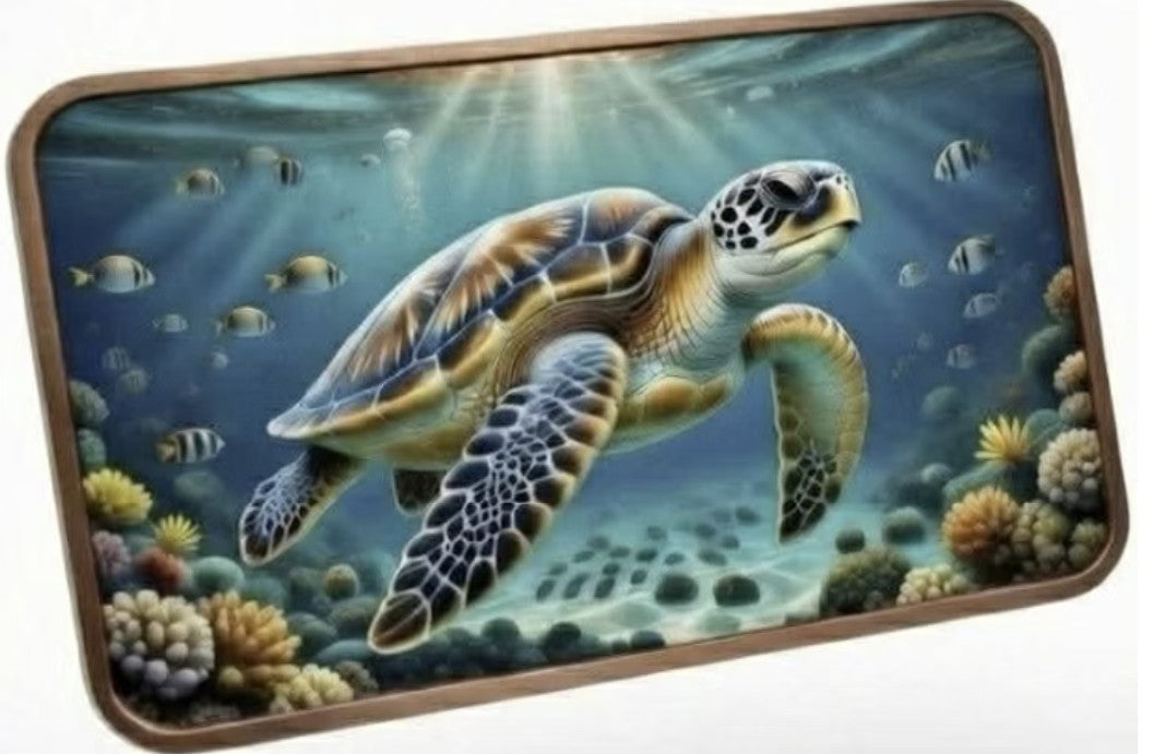 2026 Giant Sea Turtle 5 oz Copper Colorized Art Bar in Capsule