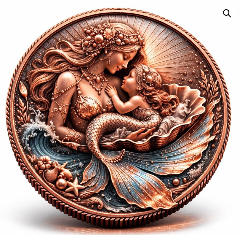 Oceans Eternal Love Mermaid 1 oz Copper in Box