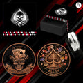 Skulls and Spades Dual Sided Diamond Dust 1 oz Copper