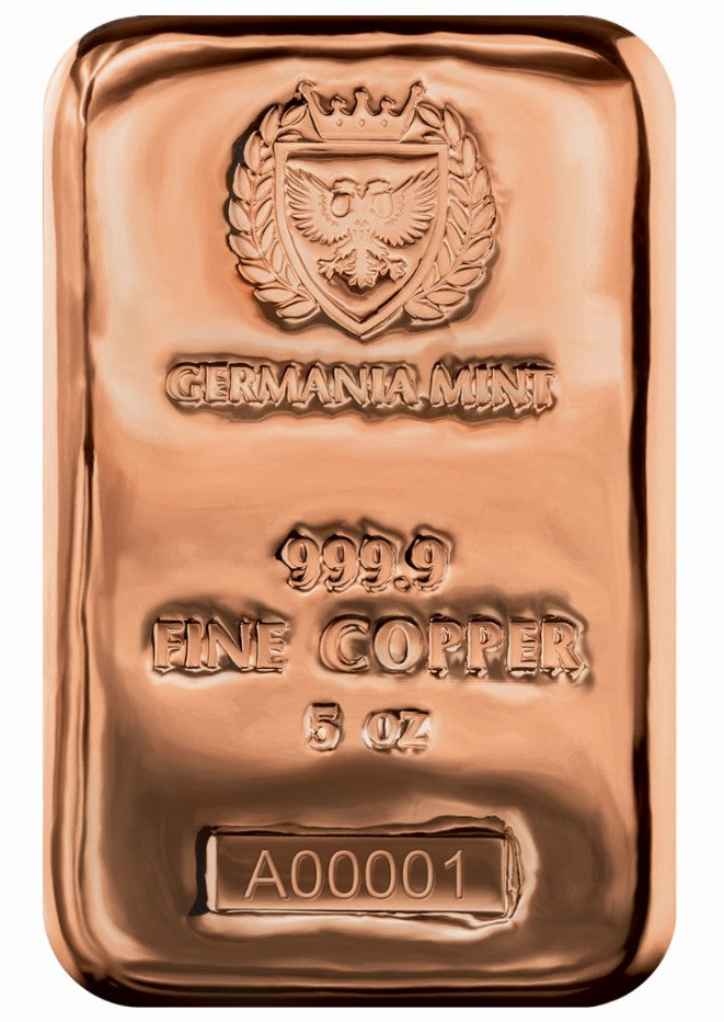 Germania Mint Copper Cast Bar 5oz