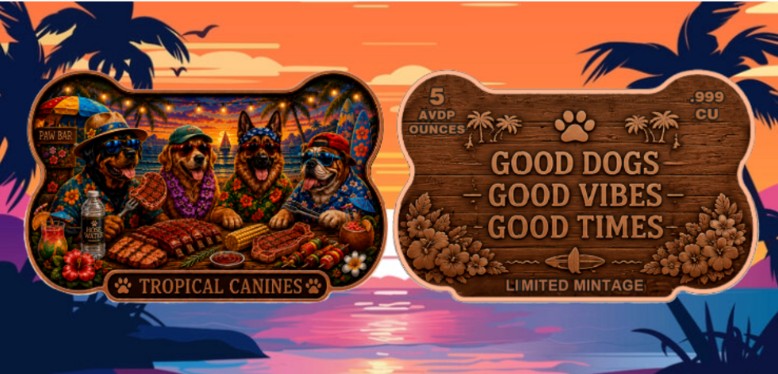 PRESALE ONLY - Tropical Canines 5 oz Copper