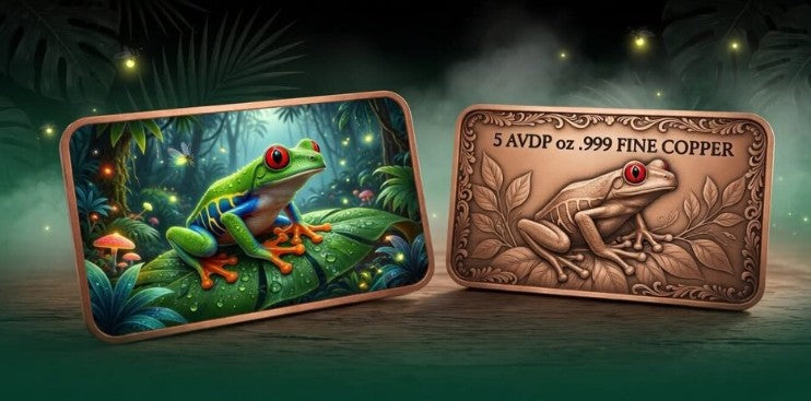 PRESALE ONLY - Rainforest Frog 5 oz Copper Bar