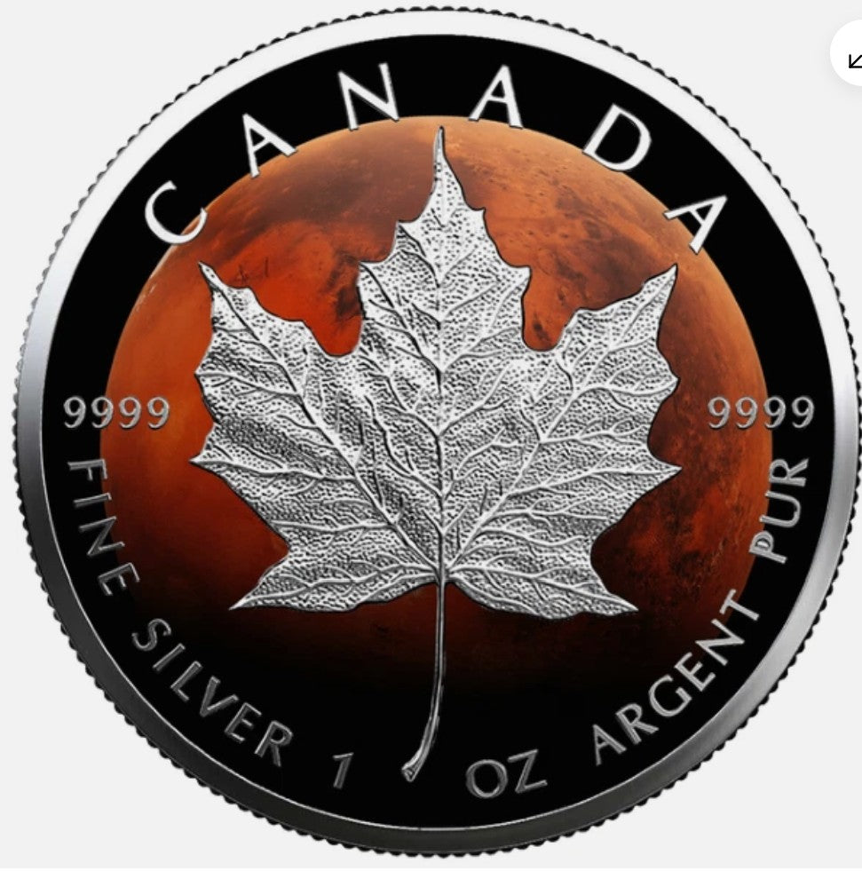 2026 Canada Maple Leaf Mars Edition 1 oz .999 Silver Coin