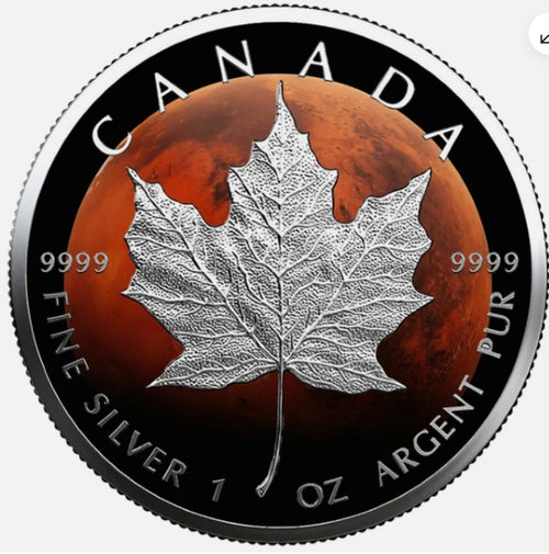 2026 Canada Maple Leaf Mars Edition 1 oz .999 Silver Coin