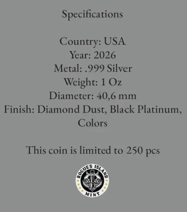 2026 US Eagle TRIPLE BLACK Diamond Edition 1 Oz Silver Coin 1$ 250 Mintage