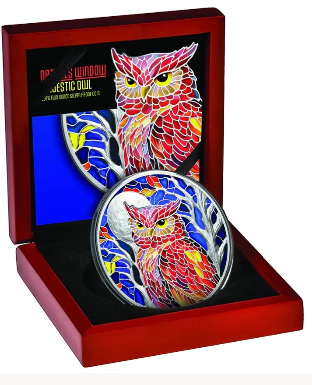 Nature's Window Majestic Owl 2026 2oz Silver Proof Coin
