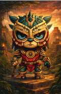 Aztecito Warrior Shaped Colorized 1 oz Copper Medal