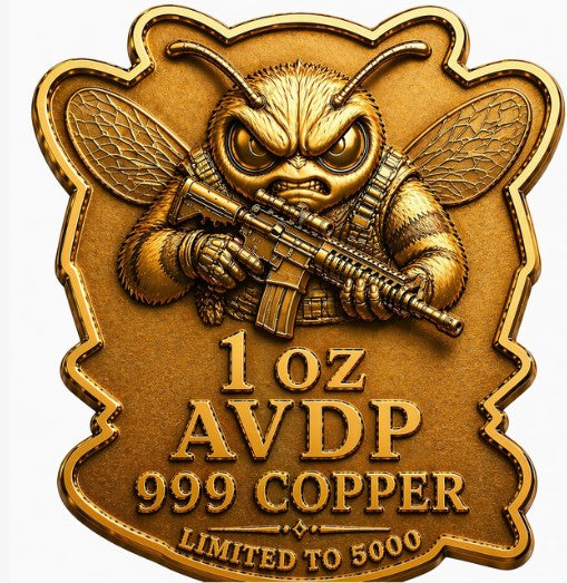 Bee Strapped Colorized 1 oz Copper