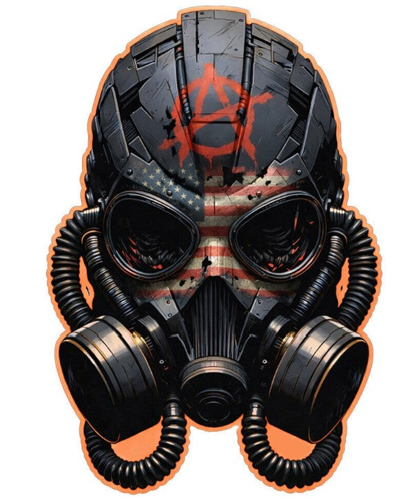 Anarchy Gas Mask Colorized Shaped 1 oz Copper Medal