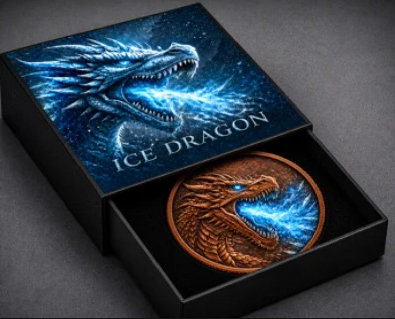 Ice Dragon High Relief 1 oz Copper in Box