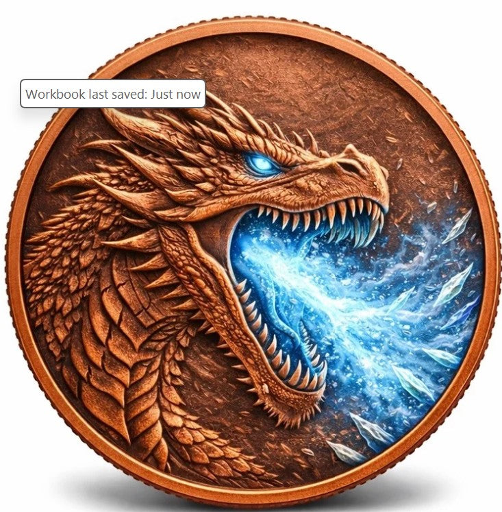 Ice Dragon High Relief 1 oz Copper in Box